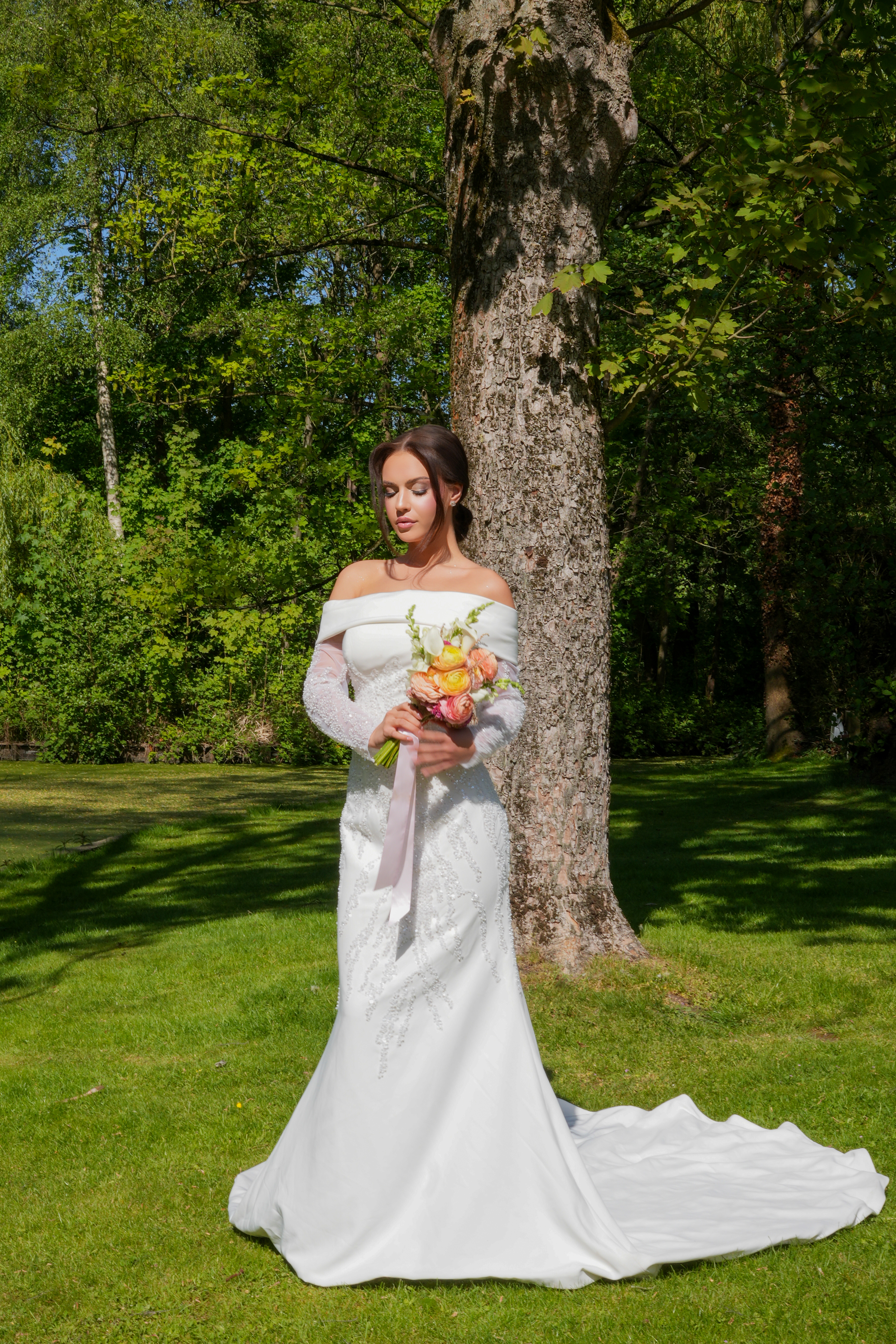 Bride in garden